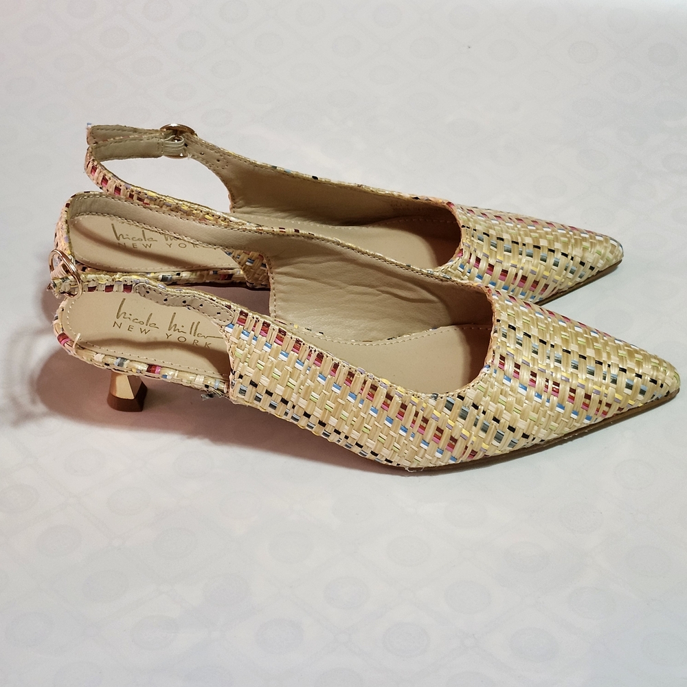 Nicole Miller Multicolor Woven Heels - Picture 5 of 5